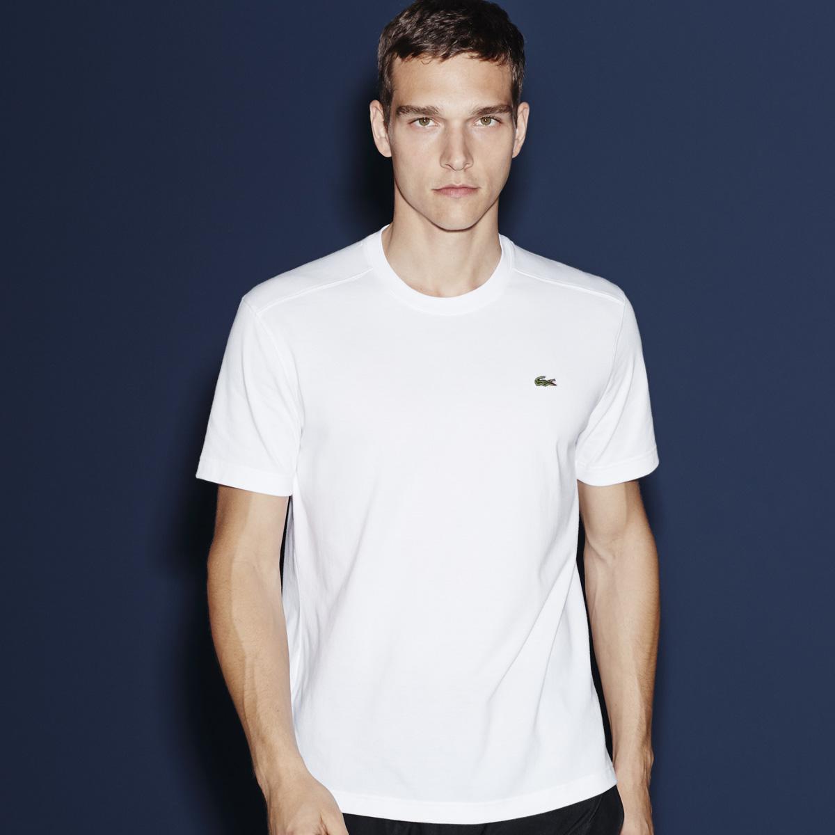 Lacoste Sport Mens Plain Tee - White - Tennisnuts.com
