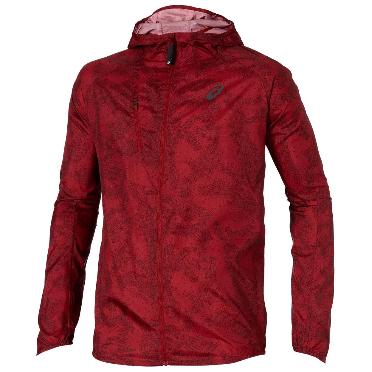 Asics Mens FujiTrail Pack Running Jacket - Deep Ruby - Tennisnuts.com