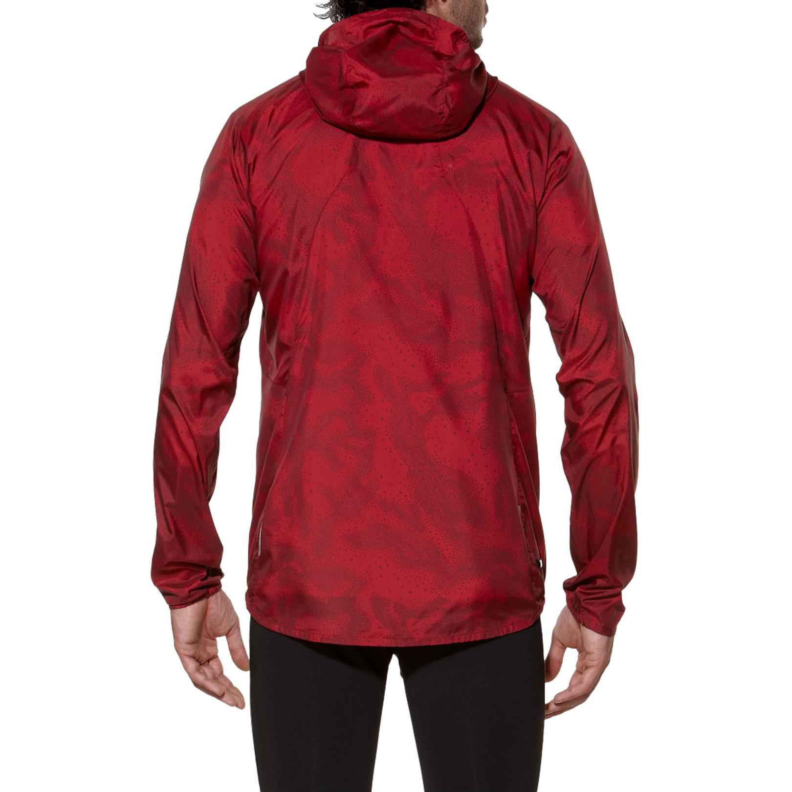 Asics Mens FujiTrail Pack Running Jacket Deep Ruby
