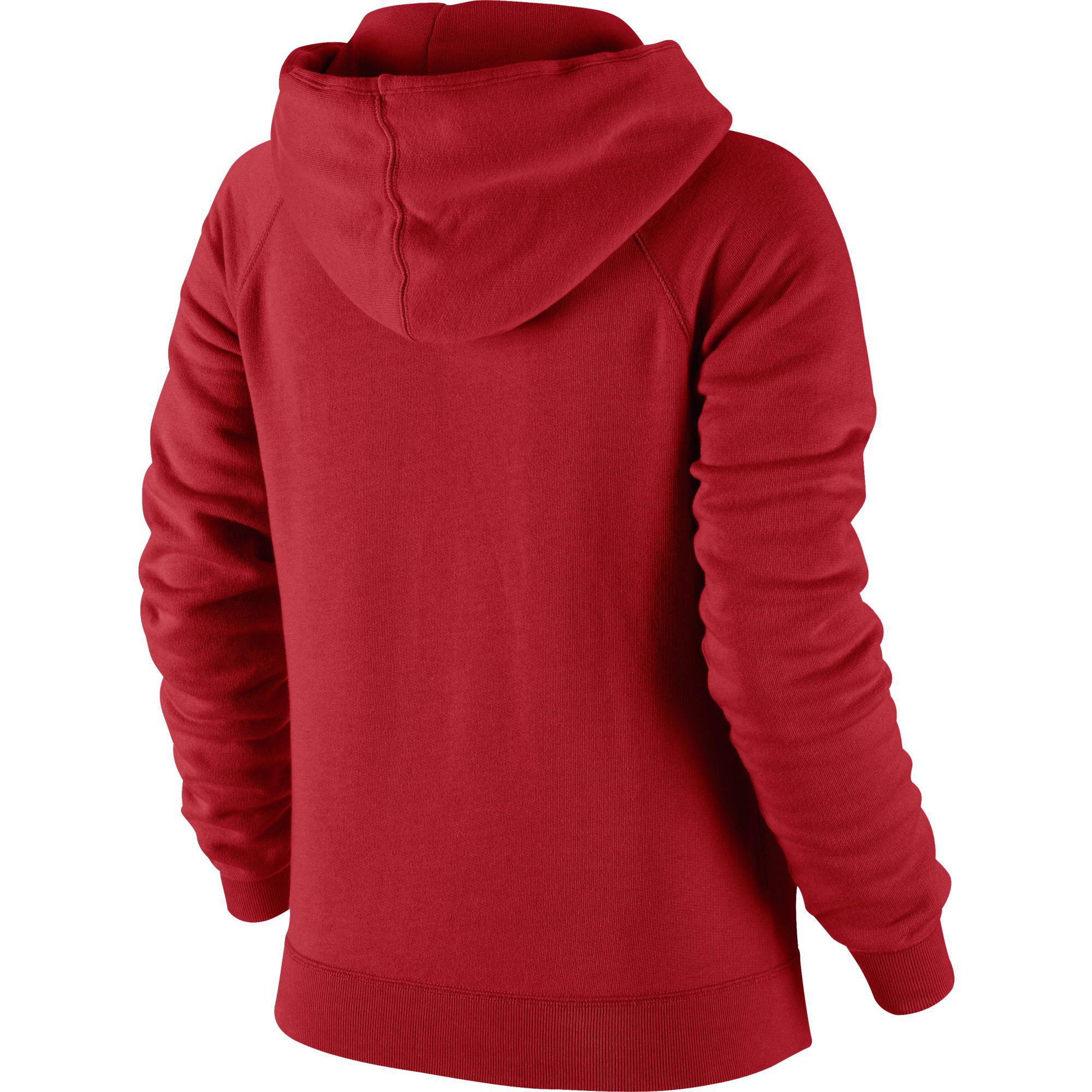 Nike Womens Rally Futura Full Zip Hoodie Red