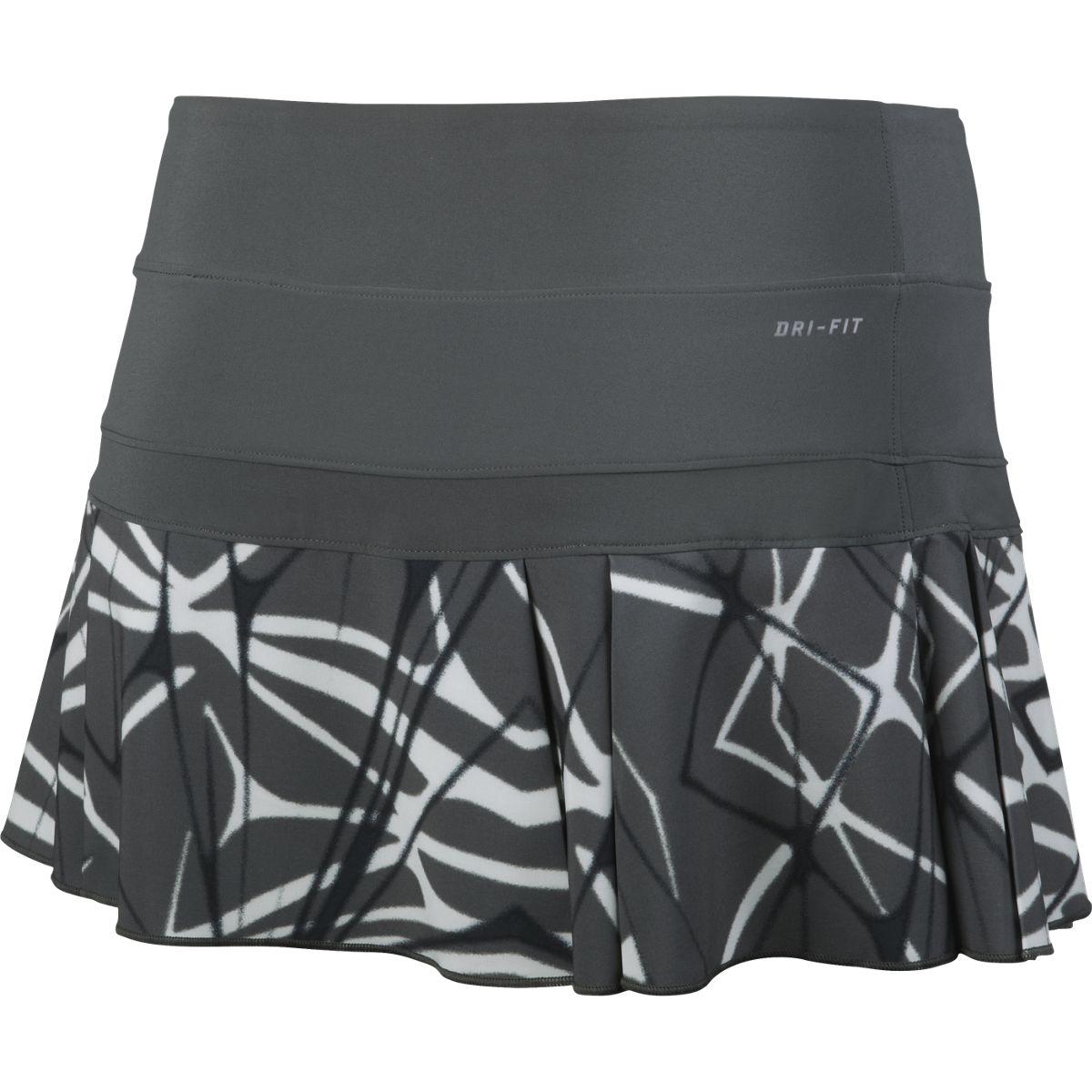 Nike Womens Printed Pleated Woven Skirt Dark Base Grey