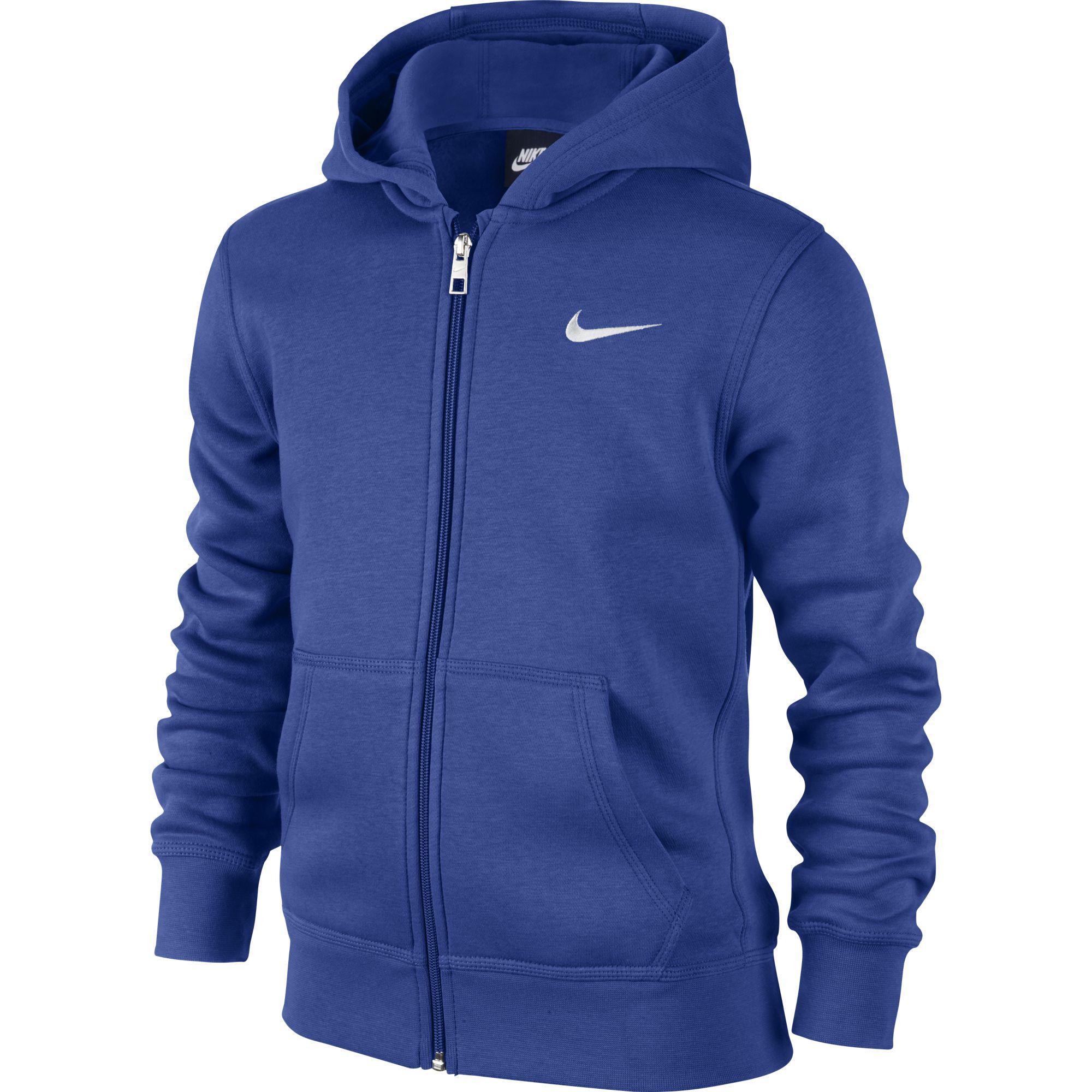 Nike Boys YA76 Brushed Fleece Full-Zip Hoodie - Game Royal Blue