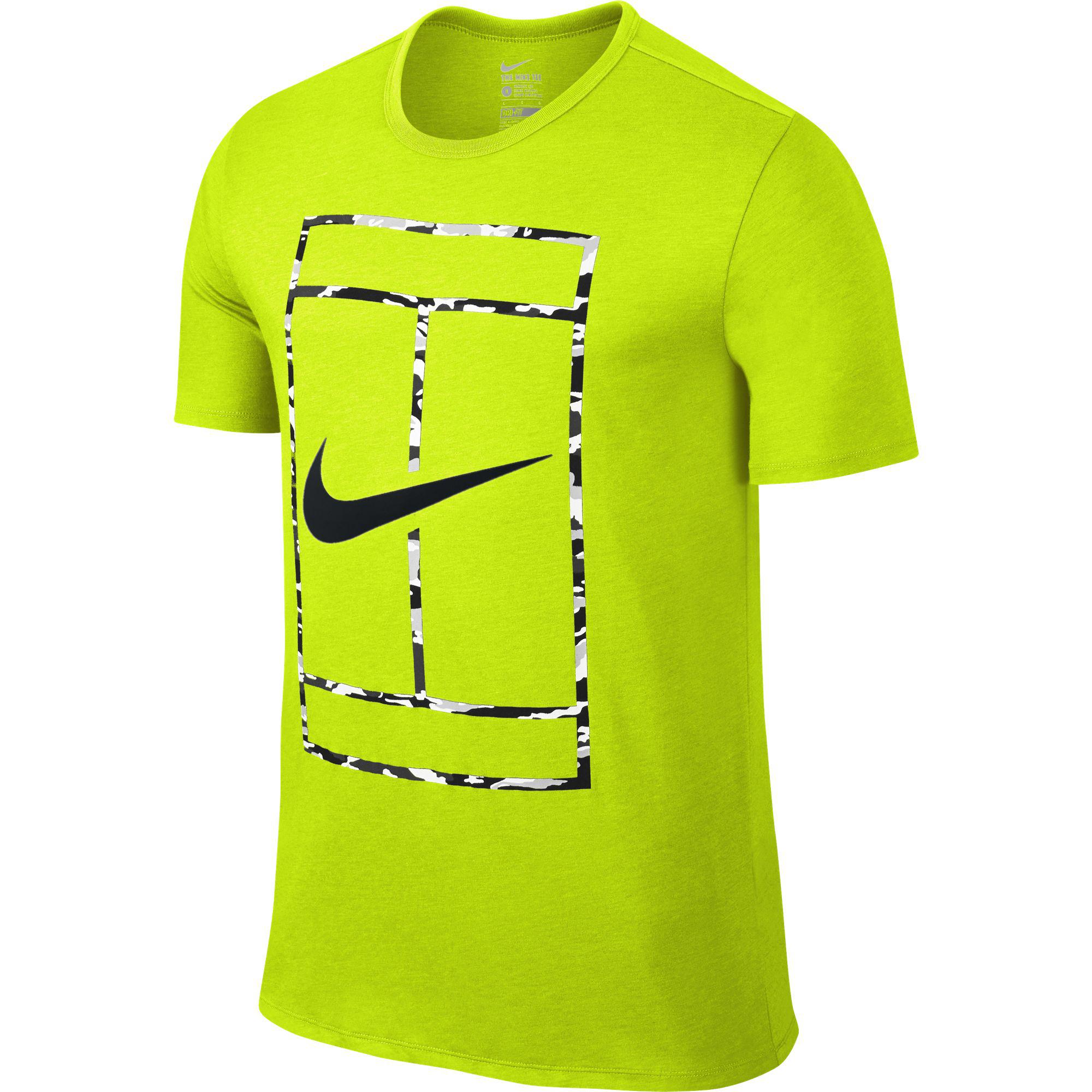 Nike Mens Court Logo Tee - Volt - Tennisnuts.com