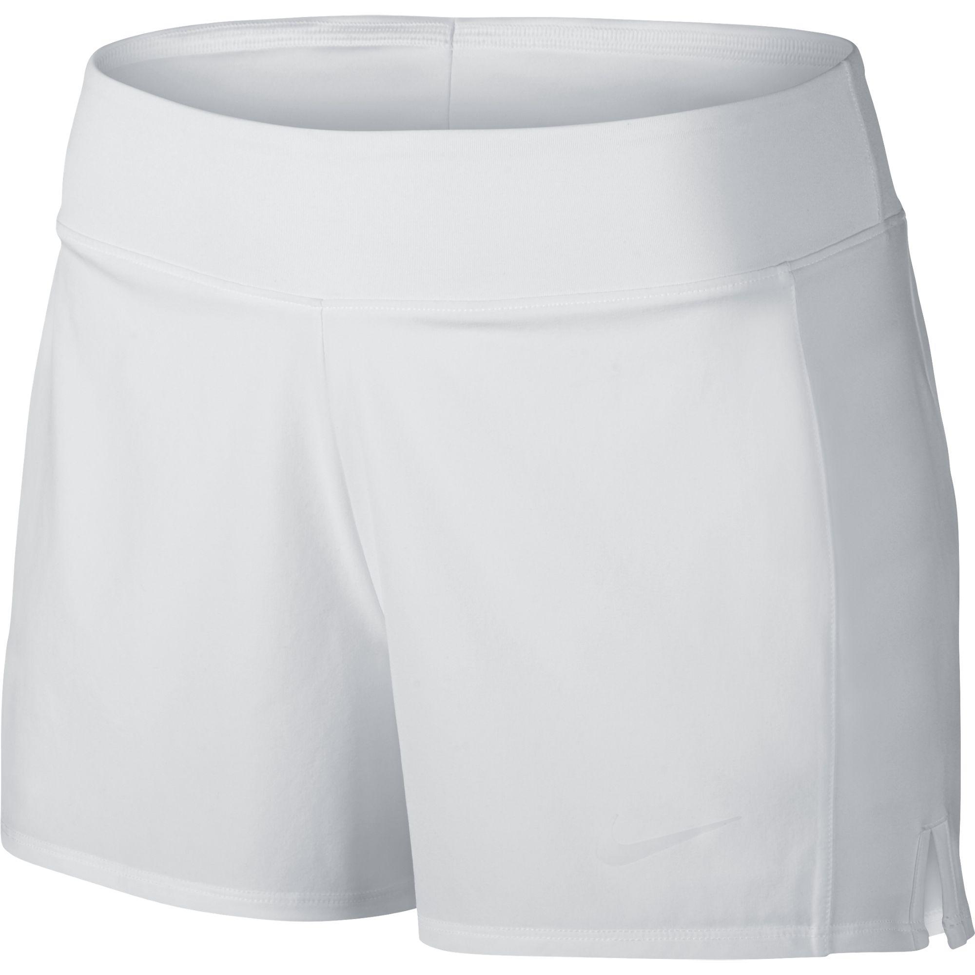 Nike Womens Baseline Tennis Shorts - White - Tennisnuts.com