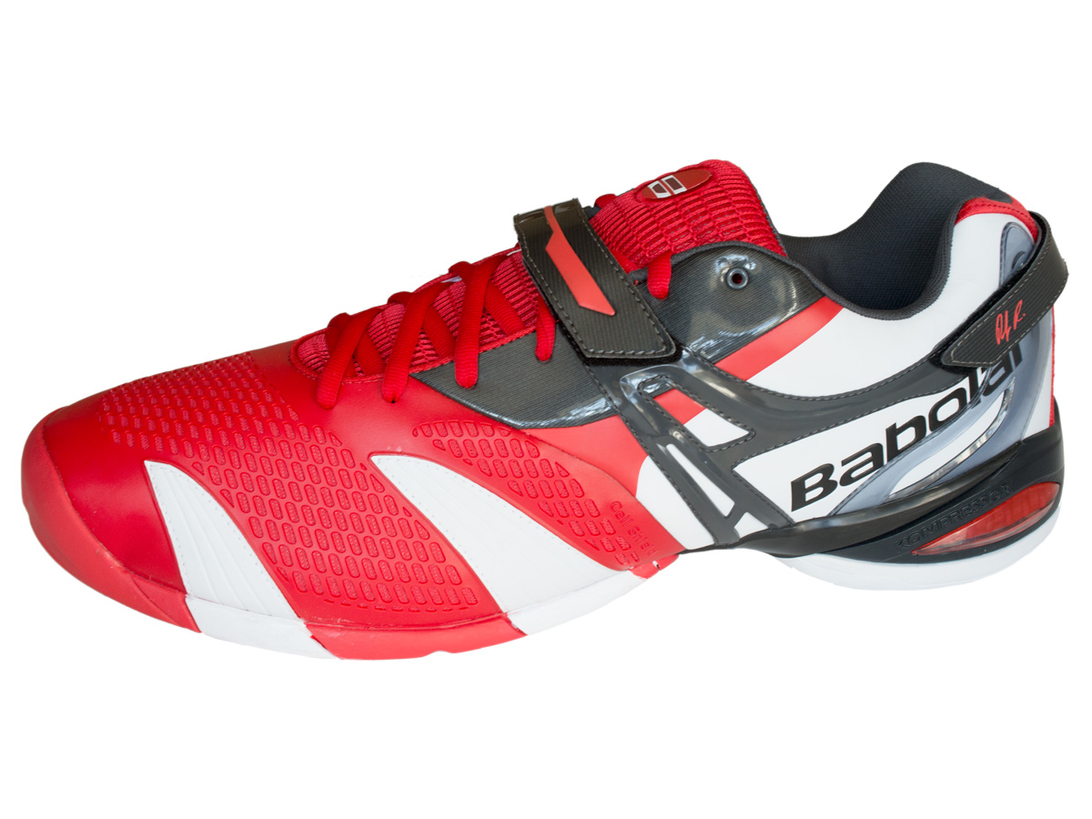 babolat red tennis shoes
