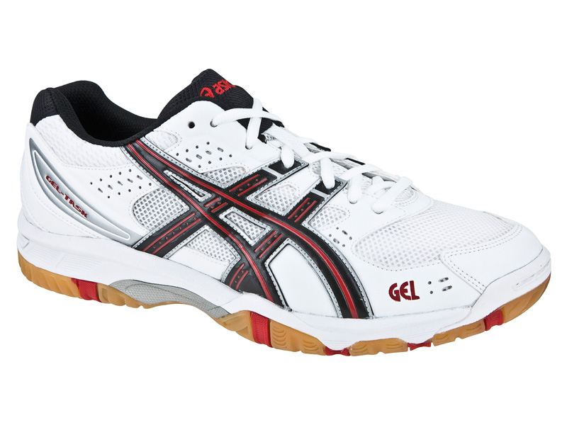Asics Mens GELTask Indoor Squash/Badminton Shoes White/Red/Black