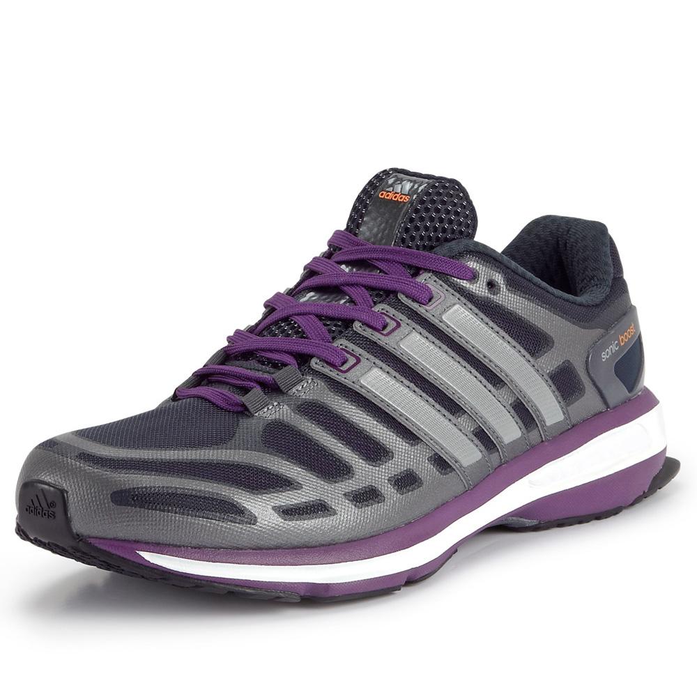 Adidas Womens Sonic Boost Running Shoes - Dark Grey/Purple - Tennisnuts.com
