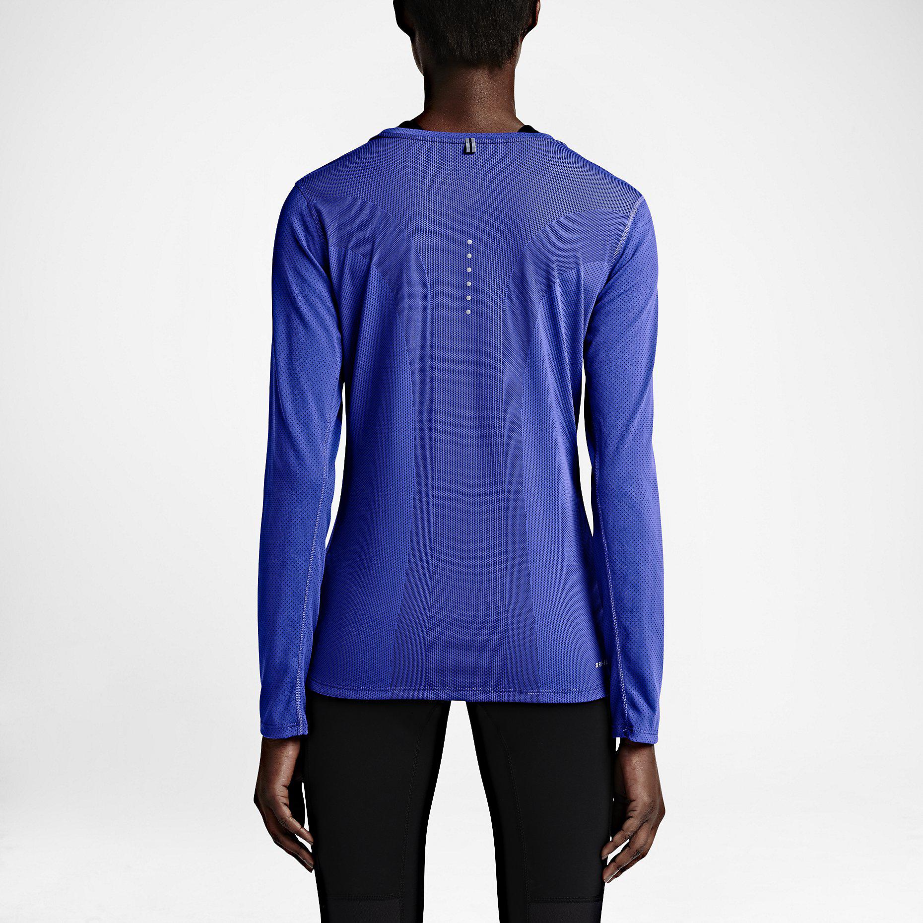 Nike Womens DriFIT Contour Long Sleeve Top Game Royal