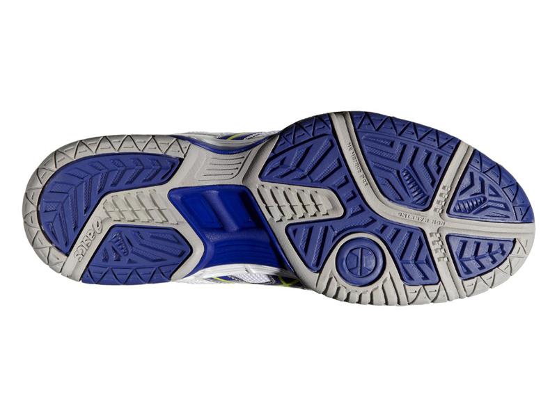 Asics Womens GEL Game 4- White/Royal Blue/Sharp Green