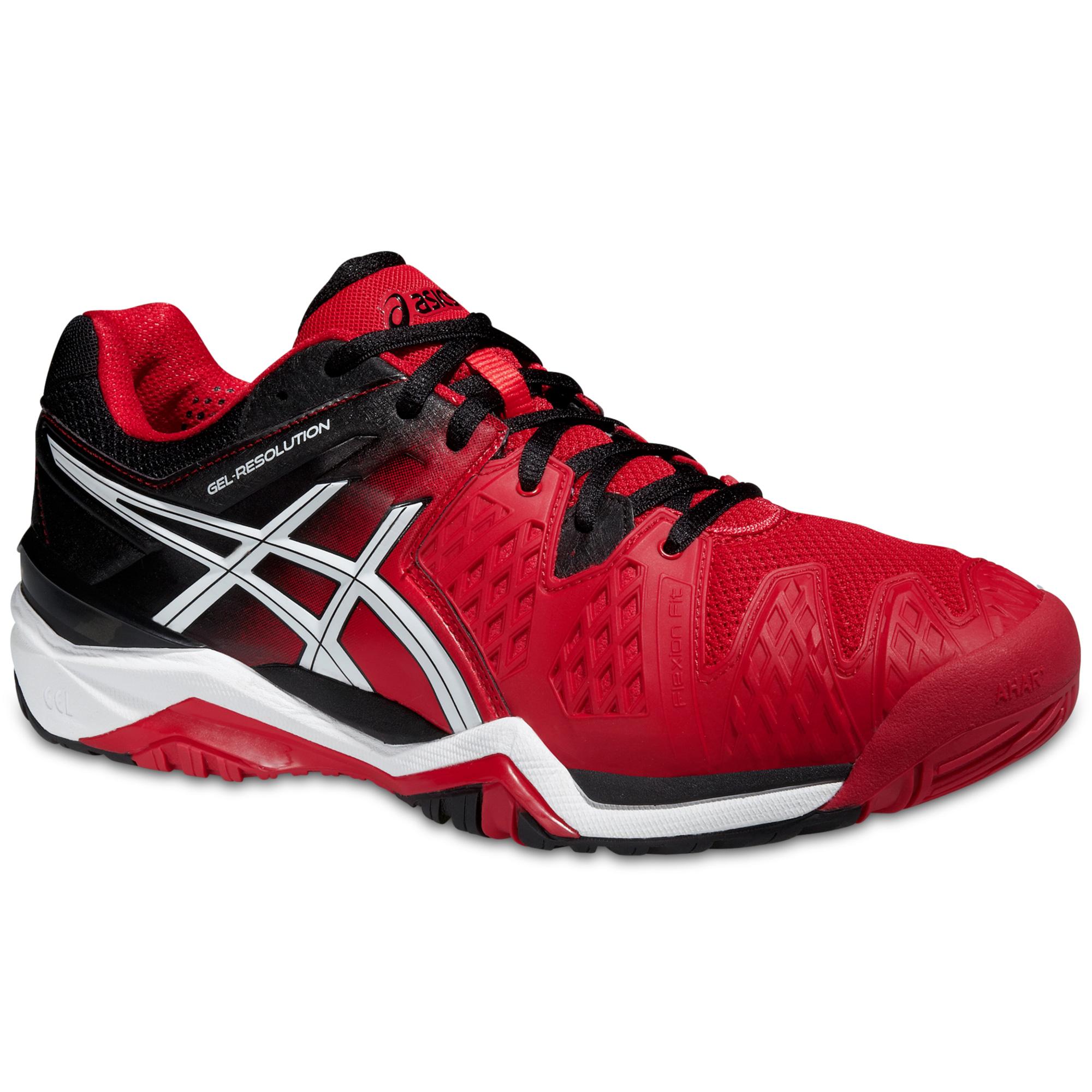 Asics Mens GEL-Resolution 6 Tennis Shoes - Fiery Red ...