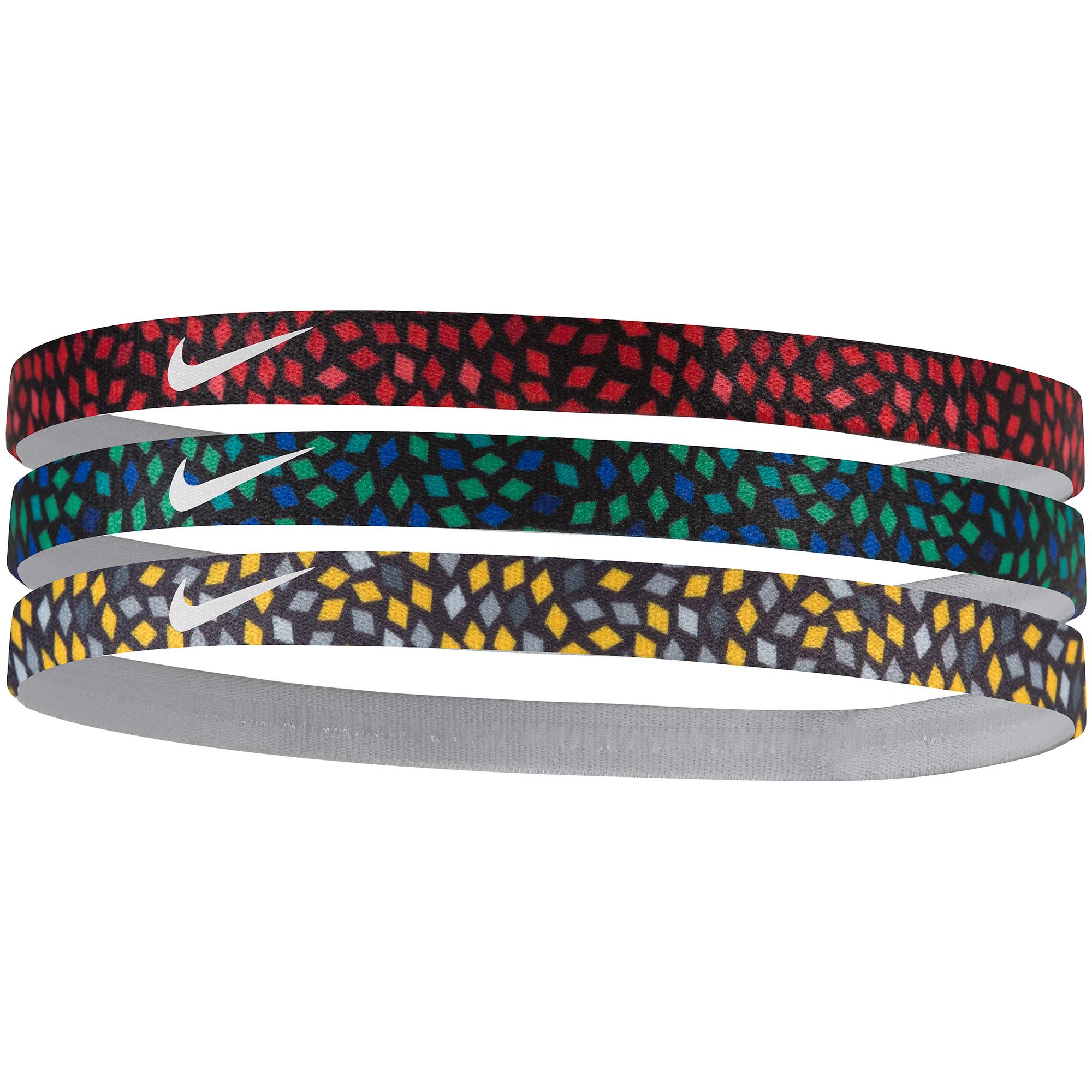 Nike Sports Printed Headbands Pack of 3 (Red/Green/Yellow