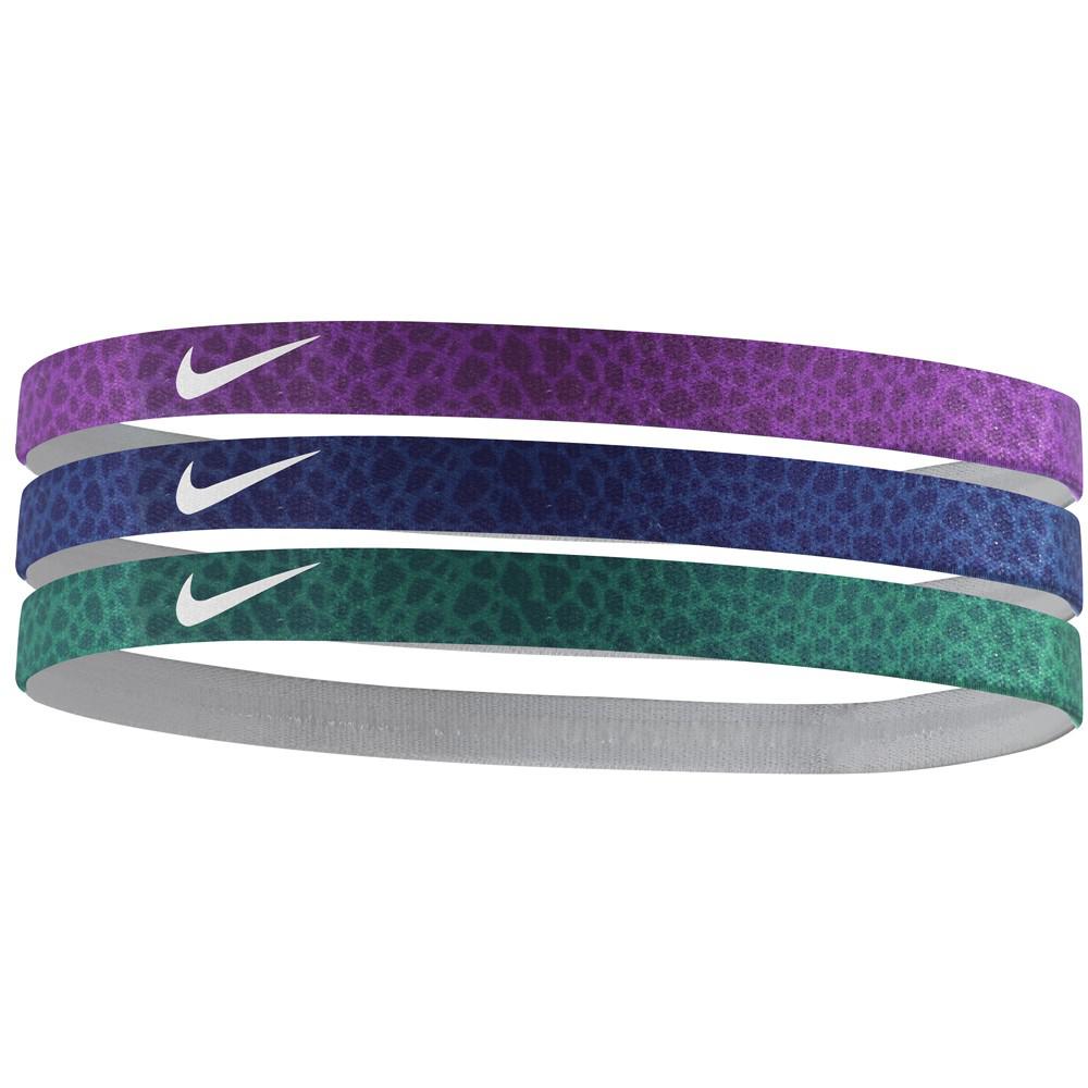 Nike Sports Printed Headbands Pack of 3 (Purple/Blue/Green