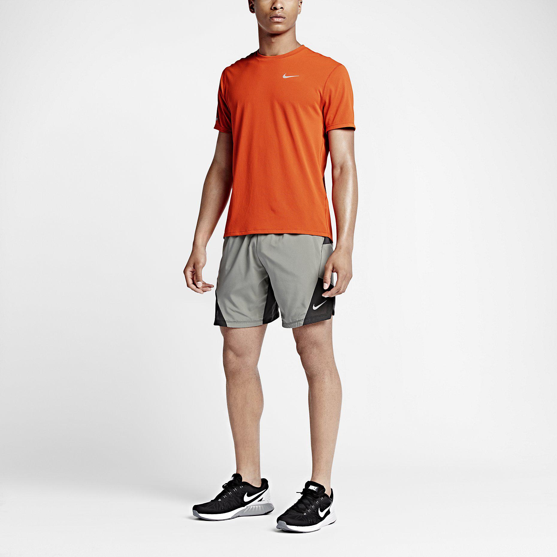 Nike Mens Dri-FIT Contour Top - Team Orange/Cinnabar - Tennisnuts.com