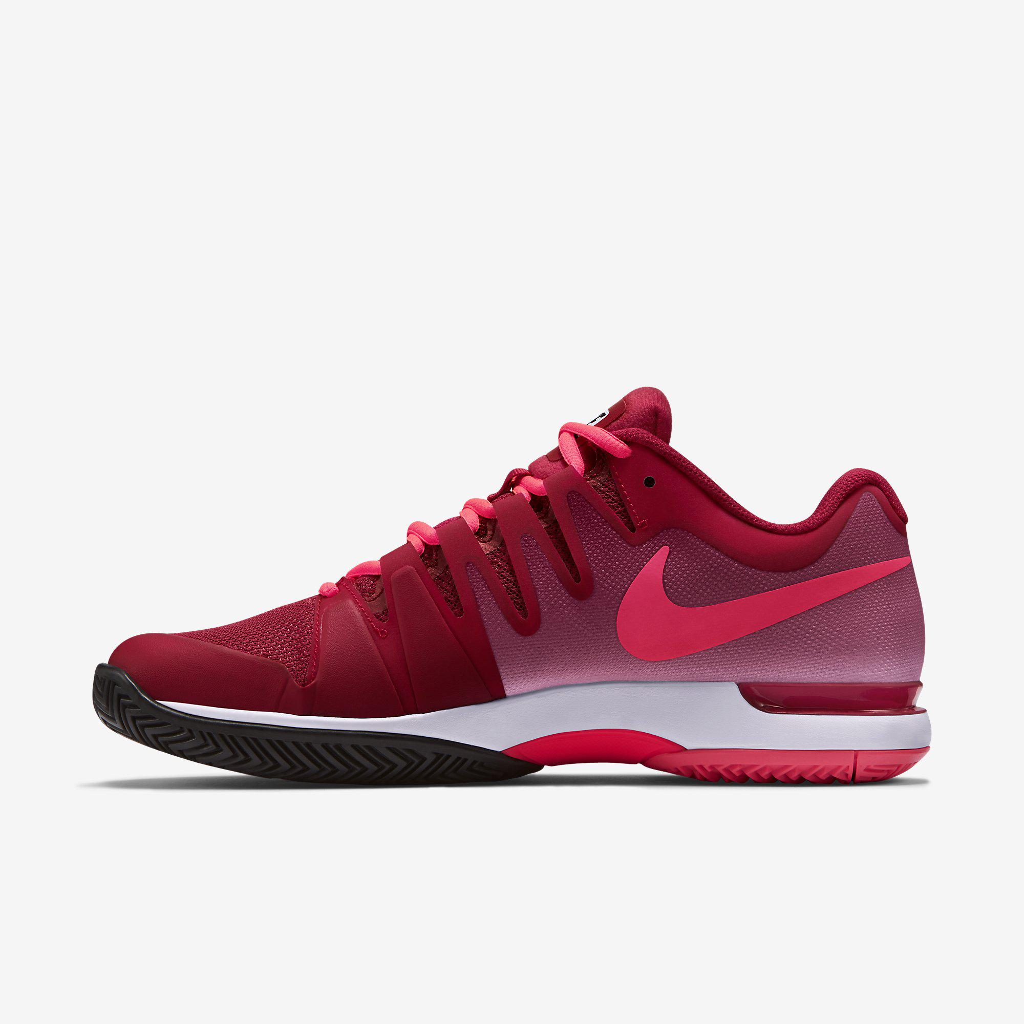 Nike Mens Zoom Vapor 9.5 Tour Tennis Shoes - Gym Red/White - Tennisnuts.com