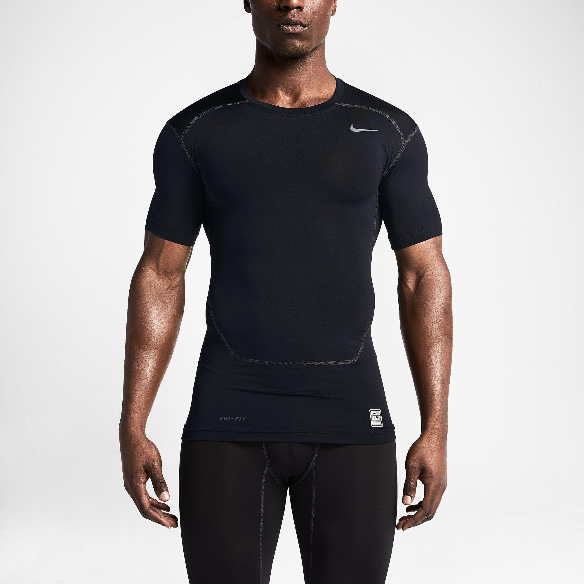 Nike Pro 2.0 Combat Core Short Sleeve Shirt - Black/Cool Grey