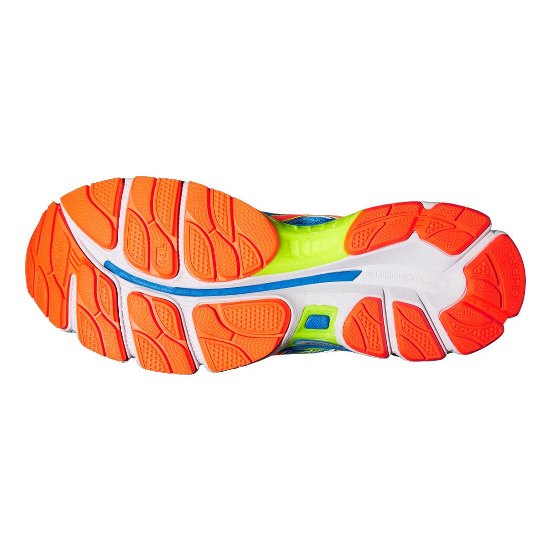 blue yellow running shoes