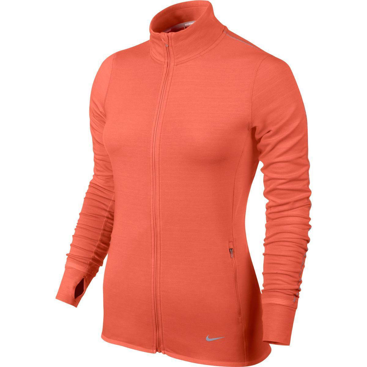 Nike Womens Sprint Fleece FZ Run Jacket - Orange ...