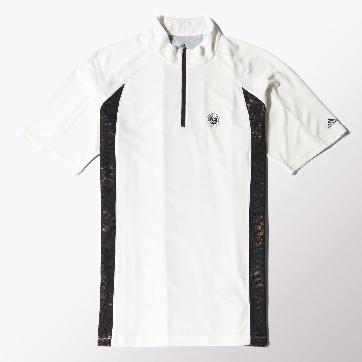 Adidas Mens Y3 Roland Garros HalfZip Tee White