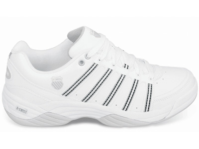 K-Swiss Mens Vibrant IV Indoor Carpet Tennis Shoes- White/Light Grey