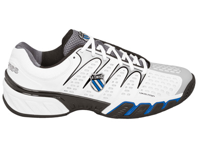 K-Swiss Mens BigShot II Tennis Shoes - White/Gull Grey/Blue - main image