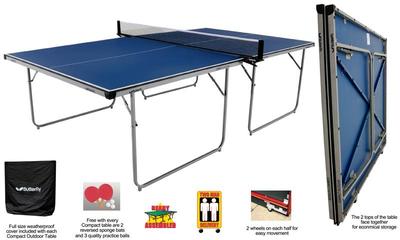 Butterfly Compact Outdoor Table Tennis Table SET - Blue