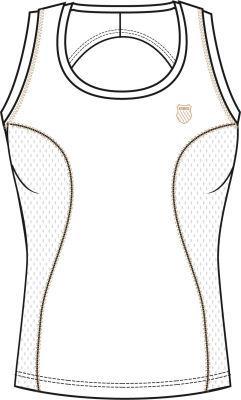 K-Swiss Womens Open Back Tank Top- White