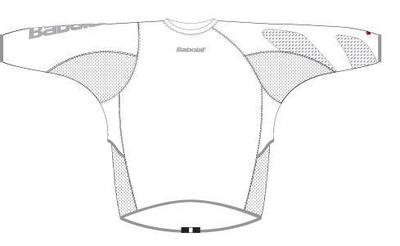 Babolat Mens Long Sleeve Tee- White/Red