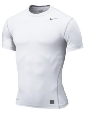 Nike Pro Core Short Sleeve Tight Crew - White/Grey