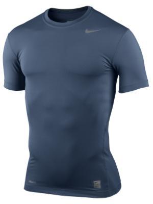 Nike Pro Core Short Sleeve Tight Crew - Navy/Grey