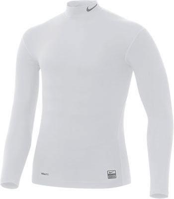 Nike Pro Core Long-Sleeve Mock Tight - White/Grey - main image
