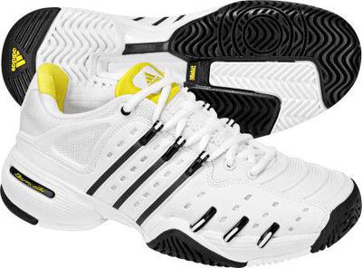 Adidas Womens Barricade V Tennis Shoes AO09- White/Black/Yellow