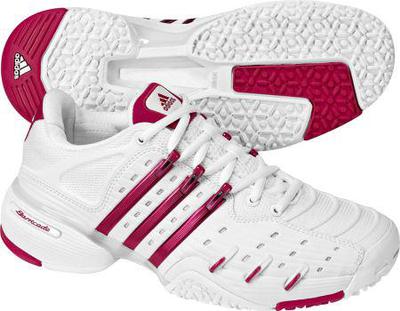 Adidas Womens Barricade V Tennis Shoes AO09- White/Red