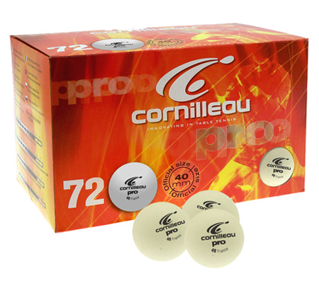 Cornilleau Pro Balls- Box of 72 Table Tennis Balls (White)