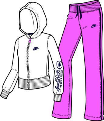 Nike Girls Fleece Tracksuit- White/Pink