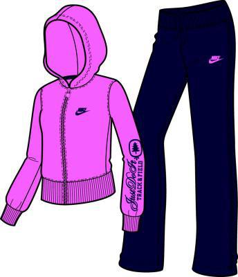 Nike Girls Fleece Tracksuit- Pink/Blue