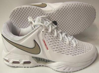 Nike Womens Air Max Cage Grass Court Tennis Shoes 05/08 White/Gold