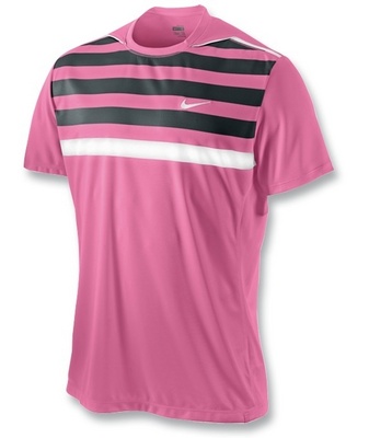 Nike Mens Dri-Fit SS Practice Crew- Pink/Charcoal