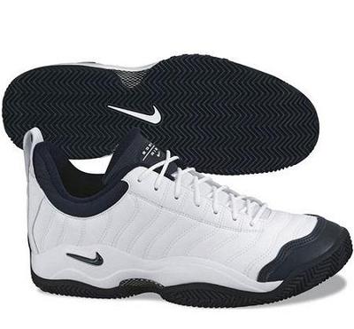 Nike Mens Air Oscillate Clay Tennis Shoes White/Navy