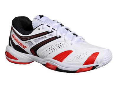 Babolat Boys V-Pro 2 Junior Tennis Shoes - White/Red