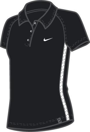 Nike Girls Club Polo SF09- Black/White