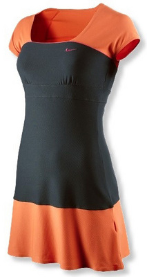 Nike Womens Summer Serena Dress- Charcoal/Max Orange