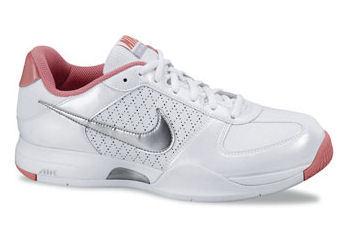 Nike Womens Air Malia Tennis Shoes-White/Metallic Peach
