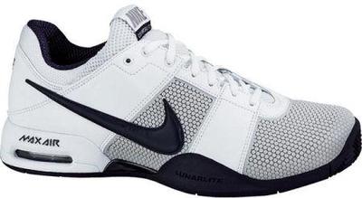Nike Mens Air Max Court Ballistec 1.3 Clay-Court Tennis Shoes- White/Navy