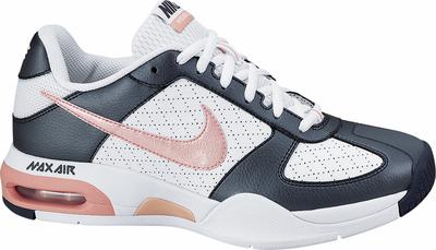 Nike Womens Air Malia Tennis Shoes-White/Metallic Peach