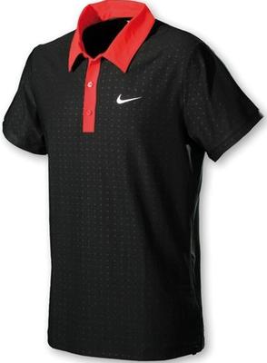 Nike Mens Federer US Open Polo- Black / Red