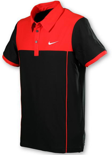 Nike Mens Classic Athlete Short Sleeve Polo SF09- Black/Red