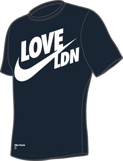 Nike Mens 'Love LDN' Wimbledon Tee- Dark Navy
