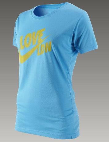Nike Womens 'Love LDN' Tennis Tee SF09- Baltic Blue