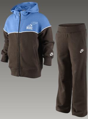 Nike Little Boys Warm-Up Tracksuit Gift Pack- Dark Chocolate/Blue