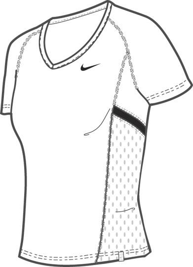 Nike Womens Border Short Sleeve Top SF09- White/Black